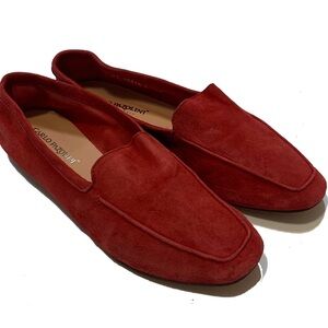 Red Suede Loafers for Women